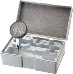 Mitutoyo - 0.06 Inch Range, 0.0005 Inch Dial Graduation, Horizontal Dial Test Indicator - 1.5748 Inch Black Dial, 0-15-0 Dial Reading, Accurate to 0.0005 Inch - Eagle Tool & Supply