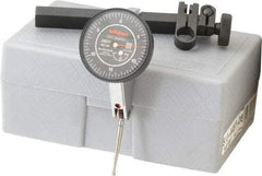 Mitutoyo - 9 Piece, 0" to 0.06" Measuring Range, 40mm Dial Diam, 0-15-0 Dial Reading, Black Dial Test Indicator Kit - 0.0005" Accuracy, 1.33" Contact Point Length, 0.039, 0.079 & 0.118" Ball Diam, 0.0005" Dial Graduation - Eagle Tool & Supply
