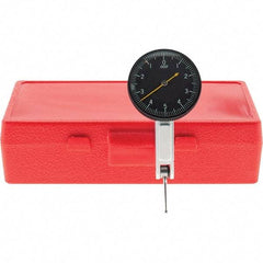 Starrett - 0.01 Inch Range, 0.0001 Inch Dial Graduation, Horizontal Dial Test Indicator - 1-3/8 Inch Black Dial, 0-5-0 Dial Reading, Includes NIST Traceability Certification - Eagle Tool & Supply