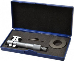Fowler - 1 to 2 Inch Range, Satin Chrome Coated, Mechanical Inside Caliper Micrometer - 0.001 Inch Graduation, 0.0002 Inch Accuracy - Eagle Tool & Supply