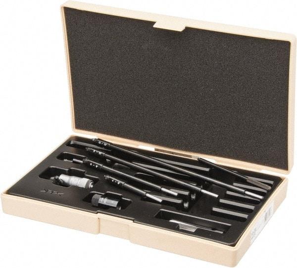 Mitutoyo - 2 to 12", Mechanical Inside Micrometer - 0.001" Graduation, 0.00024+" (0.00004xR/2) Accuracy, Friction Thimble - Eagle Tool & Supply