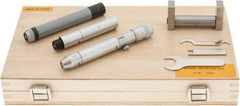 Fowler - 2 to 12", Satin Chrome Coated, Mechanical Inside Micrometer Set - 0.001" Graduation, Friction Thimble, Includes Fitted Case, Standard & Wrench - Eagle Tool & Supply