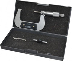 Value Collection - 2 to 3" Range, 0.0001" Graduation, Mechanical Outside Micrometer - Ratchet Stop Thimble - Eagle Tool & Supply