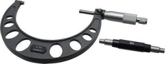 Value Collection - 4 to 5" Range, 0.0001" Graduation, Mechanical Outside Micrometer - Ratchet Stop Thimble - Eagle Tool & Supply