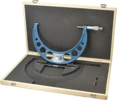 Value Collection - 7 to 8" Range, 0.0001" Graduation, Mechanical Outside Micrometer - Ratchet Stop Thimble - Eagle Tool & Supply