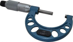 Fowler - 1 to 2" Range, 0.0001" Graduation, Mechanical Outside Micrometer - Friction Thimble, Accurate to 0.00015" - Eagle Tool & Supply