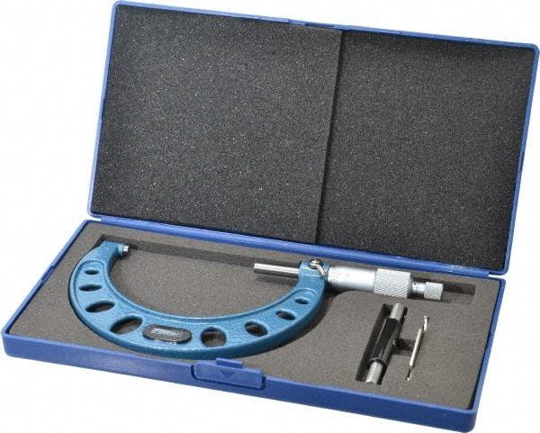 Fowler - 3 to 4" Range, 0.0001" Graduation, Mechanical Outside Micrometer - Ratchet Stop Thimble, Accurate to 0.0002" - Eagle Tool & Supply