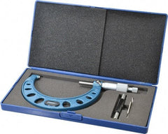 Fowler - 3 to 4" Range, 0.0001" Graduation, Mechanical Outside Micrometer - Ratchet Stop Thimble, Accurate to 0.0002" - Eagle Tool & Supply