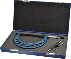 Fowler - 4 to 5" Range, 0.0001" Graduation, Mechanical Outside Micrometer - Ratchet Stop Thimble, Accurate to 0.0025" - Eagle Tool & Supply