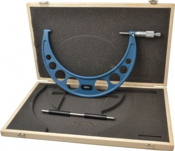Fowler - 8 to 9" Range, 0.0001" Graduation, Mechanical Outside Micrometer - Ratchet Stop Thimble, Accurate to 0.0003" - Eagle Tool & Supply