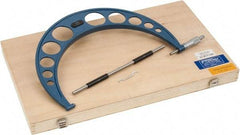 Fowler - 11 to 12" Range, 0.0001" Graduation, Mechanical Outside Micrometer - Ratchet Stop Thimble, Accurate to 0.00035" - Eagle Tool & Supply