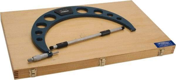 Fowler - 13 to 14" Range, 0.001" Graduation, Mechanical Outside Micrometer - Ratchet Stop Thimble, Accurate to 0.011" - Eagle Tool & Supply