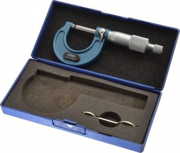 Fowler - 0 to 1" Range, 0.001" Graduation, Mechanical Outside Micrometer - Ratchet Stop Thimble, Accurate to 0.0001" - Eagle Tool & Supply