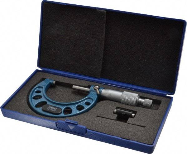 Fowler - 1 to 2" Range, 0.001" Graduation, Mechanical Outside Micrometer - Ratchet Stop Thimble, Accurate to 0.0001" - Eagle Tool & Supply