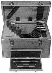 Mitutoyo - 6 to 12" Range, 6 Piece Mechanical Outside Micrometer Set - 0.0001" Graduation, 0.0002 (6 to 9), 0.00025 (9 to 12)" Accuracy, Ratchet Stop Thimble, Carbide Tipped Face - Eagle Tool & Supply