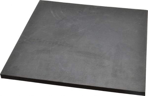 Made in USA - 12" Long, 12" Wide, 1/2" Thick, Neoprene Rubber Foam Sheet - 35 to 45 Durometer, Black, -20 to 220°F, 800 psi Tensile Strength, Stock Length - Eagle Tool & Supply