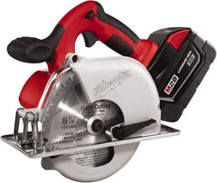 Milwaukee Tool - 28 Volt, 6-7/8" Blade, Cordless Circular Saw - 3,200 RPM, 2 Lithium-Ion Batteries Included - Eagle Tool & Supply