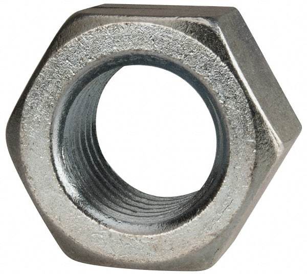 Value Collection - 1-3/4 - 5 UNC Steel Right Hand Hex Nut - 2-5/8" Across Flats, 1-1/2" High, Zinc Clear Finish - Eagle Tool & Supply