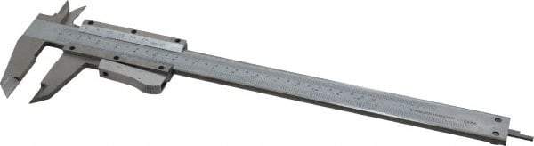 Value Collection - 0 to 6" Stainless Steel Vernier Caliper - 0.02mm Graduation, 1.6" Jaw Depth, 0.0012" Accuracy, Includes Depth, Inside Diameter, Outside Diameter, Step - Eagle Tool & Supply