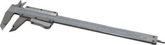 Value Collection - 0 to 6" Stainless Steel Vernier Caliper - 0.02mm Graduation, 1.6" Jaw Depth, 0.0012" Accuracy, Includes Depth, Inside Diameter, Outside Diameter, Step - Eagle Tool & Supply