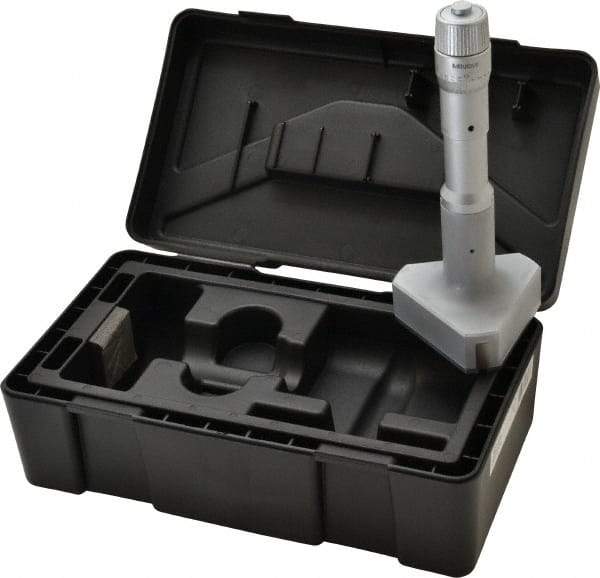 Mitutoyo - 3 to 3-1/2", Mechanical Inside Hole Micrometer - 0.0002" Graduation, 0.00015" Accuracy, Ratchet Stop Thimble - Eagle Tool & Supply