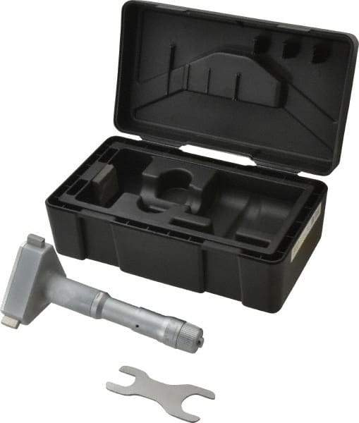 Mitutoyo - 3-1/2 to 4", Mechanical Inside Hole Micrometer - 0.0002" Graduation, 0.00015" Accuracy, Ratchet Stop Thimble - Eagle Tool & Supply