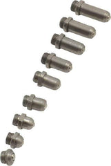 Value Collection - 9 Piece, 0.4 to 0.7 Inch Measurement Range, Bore Gage Anvil Set - 2 Inch Long, For Use with Dial Bore Gages - Eagle Tool & Supply