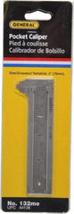 General - 0 to 3" Stainless Steel Vernier Caliper - 1/32" Graduation, 1/2" Jaw Depth, 0.03mm Accuracy - Eagle Tool & Supply