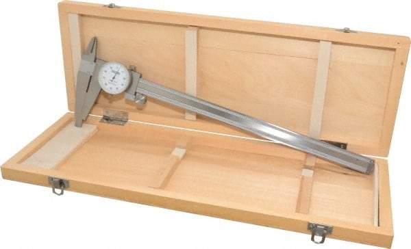 Fowler - 0" to 12" Range, 0.001" Graduation, 0.1" per Revolution, Dial Caliper - White Face, 2.875" Jaw Length - Eagle Tool & Supply