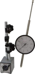 Mitutoyo - 0.001" Graduation, 0-100 Dial Reading, Indicator & Base Kit - 3.56" Dial Diam - Eagle Tool & Supply