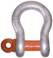 CM - 5/8" Nominal Chain Size, 5 Ton Alloy Steel Screw Anchor Shackle - 27/32" Diam, 3/4" Pin Diam, 1-1/16" Wide Inside Jaw, 1-1/2" Inside Width - Eagle Tool & Supply