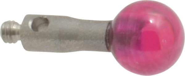 SPI - 6 mm Ball Diameter, M2 Thread, Ruby Point Ball Tip CMM Stylus - 10 mm Overall Length - Eagle Tool & Supply