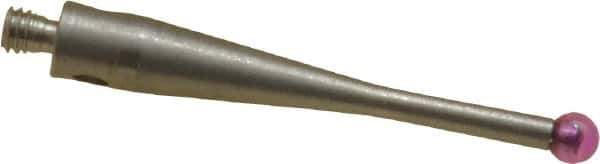 SPI - 2 mm Ball Diameter, M2 Thread, Ruby Point Ball Tip CMM Stylus - 20 mm Overall Length - Eagle Tool & Supply
