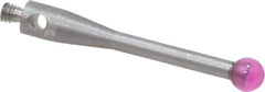 SPI - 3 mm Ball Diameter, M2 Thread, Ruby Point Ball Tip CMM Stylus - 20 mm Overall Length - Eagle Tool & Supply