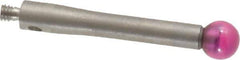 SPI - 4 mm Ball Diameter, M2 Thread, Ruby Point Ball Tip CMM Stylus - 20 mm Overall Length - Eagle Tool & Supply
