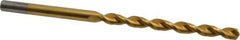 Cleveland - 5/16", 135° Point, Parabolic Flute, Cobalt Taper Length Drill Bit - TiN Finish, 4" Flute Length, 6-3/8" OAL, Series 2575T - Eagle Tool & Supply
