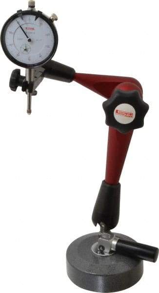 SPI - 0.001" Graduation, 0-100 Dial Reading, Dial Indicator & Base Kit - 4" Base Diam - Eagle Tool & Supply