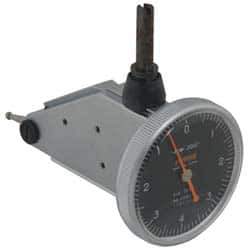 Peacock - 0.008 Inch Range, 0.0001 Inch Dial Graduation, Vertical Dial Test Indicator - 1-3/8 Inch Black Dial, 0-4-0 Dial Reading, Accurate to 0.0003 Inch - Eagle Tool & Supply