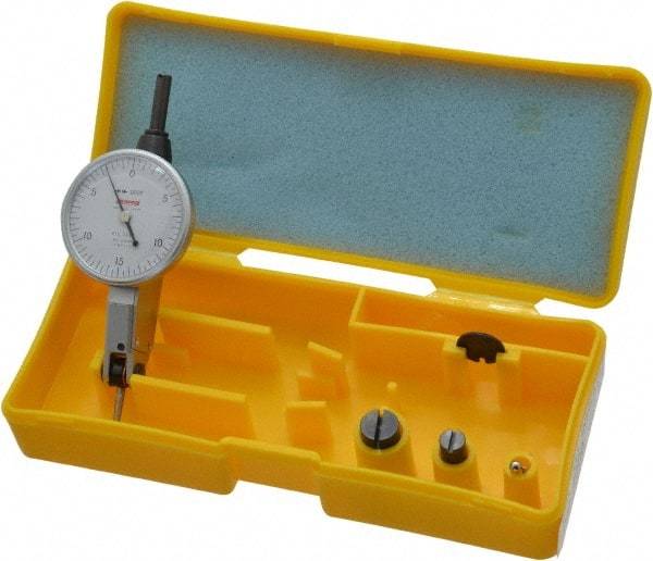 Peacock - 0.03 Inch Range, 0.0005 Inch Dial Graduation, Horizontal Dial Test Indicator - 1-3/8 Inch White Dial, 0-15-0 Dial Reading, Accurate to 0.0005 Inch - Eagle Tool & Supply