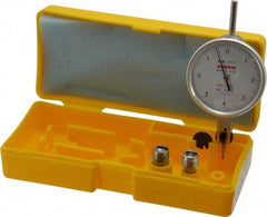 Peacock - 0.008 Inch Range, 0.0001 Inch Dial Graduation, Horizontal Dial Test Indicator - 1-53/64 Inch White Dial, 0-4-0 Dial Reading, Accurate to 0.0003 Inch - Eagle Tool & Supply