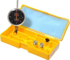 Peacock - 0.008 Inch Range, 0.0001 Inch Dial Graduation, Horizontal Dial Test Indicator - 1-53/64 Inch Black Dial, 0-4-0 Dial Reading, Accurate to 0.0003 Inch - Eagle Tool & Supply