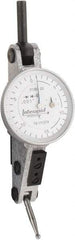 INTERAPID - 0.06 Inch Range, 0.001 Inch Dial Graduation, Horizontal Dial Test Indicator - 1.2 Inch White Dial, 0-15-0 Dial Reading - Eagle Tool & Supply