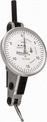 INTERAPID - 0.06 Inch Range, 0.0005 Inch Dial Graduation, Horizontal Dial Test Indicator - 1-1/2 Inch White Dial, 0-15-0 Dial Reading - Eagle Tool & Supply