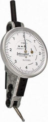 INTERAPID - 0.016 Inch Range, 0.0001 Inch Dial Graduation, Horizontal Dial Test Indicator - 1-1/2 Inch White Dial, 0-4-0 Dial Reading - Eagle Tool & Supply