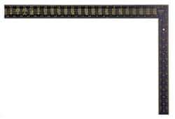 Stanley - 24" Blade Length x 16" Base Length, Black Finish, Aluminum Rafter Square - 1/16", 0.1", 0.083" Graduation, 1-1/2" Base Width - Eagle Tool & Supply
