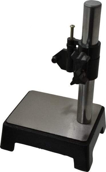 Value Collection - Steel, Rectangular Base, Comparator Gage Stand - 8-1/2" High, 5-1/2" Base Length x 4-1/4" Base Width x 2.16" Base Height, Includes Holder - Eagle Tool & Supply