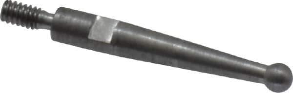 SPI - 0.08" Ball Diam, Steel, Ball Test Indicator Contact Point - 0.7" Contact Point Length, Use with Mitutoyo Test Indicators - Eagle Tool & Supply