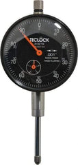 Teclock - 1" Range, 0-100 Dial Reading, 0.001" Graduation Dial Drop Indicator - 2-11/64" Dial, 0.1" Range per Revolution, 0.0014" Accuracy, Revolution Counter - Eagle Tool & Supply