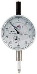 Teclock - 10mm Range, 0-100 Dial Reading, 0.01" Graduation Dial Drop Indicator - 2-11/64" Dial, 1" Range per Revolution, 0.015" Accuracy, Revolution Counter - Eagle Tool & Supply