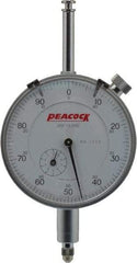 Peacock - 1" Range, 0-100 Dial Reading, 0.001" Graduation Dial Drop Indicator - 2-3/64" Dial, 0.002" Accuracy, Revolution Counter - Eagle Tool & Supply